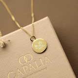 Geburtsblumenstrauß Kette - Runder Anhänger