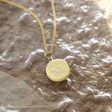 Geburtsblumenstrauß Kette - Runder Anhänger