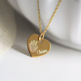 Handabdruck Kette Herz Anhänger