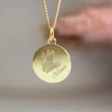 Handabdruck Kette - Runder Anhänger
