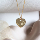 Handabdruck Kette Herz Anhänger