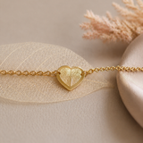 Fingerabdruck Armband Herz - 333er Gold - Herz Anhänger und Zirkonia