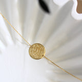 Nasenabdruck Armband mit rundem Coin-Anhänger - 925 Silber