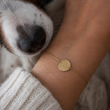 Nasenabdruck Armband mit rundem Coin-Anhänger - 925 Silber