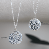 Erinnerung Hund / Katze - Nasenabdruck Kette - Runder Anhänger 925 Silber