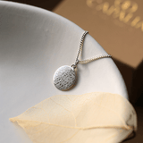 Erinnerung Hund / Katze - Nasenabdruck Kette - Runder Anhänger 925 Silber