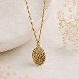 Andenken an verstorbenen Hund / Katze - Nasenabdruck Kette - Ovaler Anhänger 14kt. vergoldet