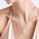 Nasenabdruck Kette - Erinnerung Hund / Katze - Runder Anhänger mit Verzierung