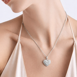 Handabdruck Kette mit Namen und Herz-Anhänger mit Verzierung