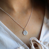 Erinnerung Hund / Katze - Nasenabdruck Kette - Runder Anhänger 925 Silber