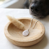 Erinnerung Hund / Katze - Nasenabdruck Kette - Runder Anhänger 925 Silber
